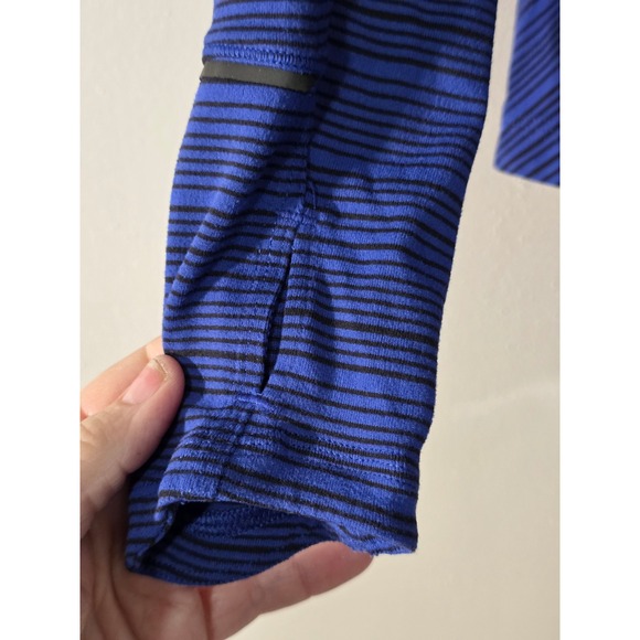 Lululemon Swiftly Tech Long Sleeve Shirt Blue Black Striped Size 8 Running Top - Picture 5 of 6